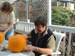 12 Yosi drawing the face on his pumpkin